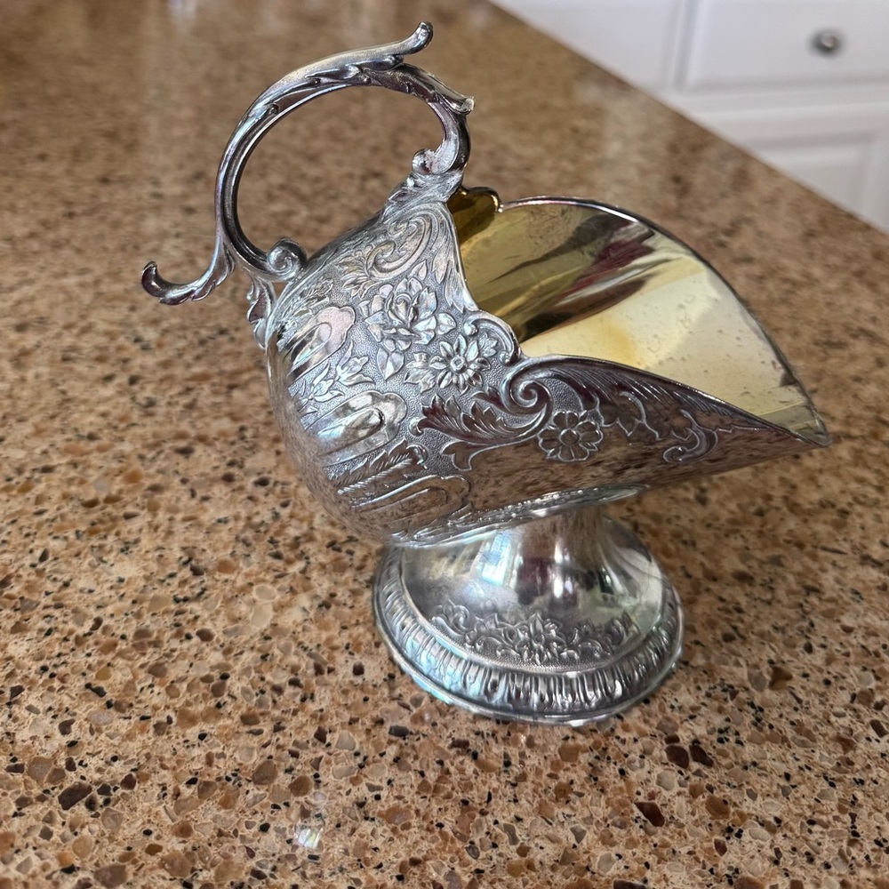 Vintage E.P. ZINC, Japan Pedestal Silver Plate Salt Cellar / Sugar Holders